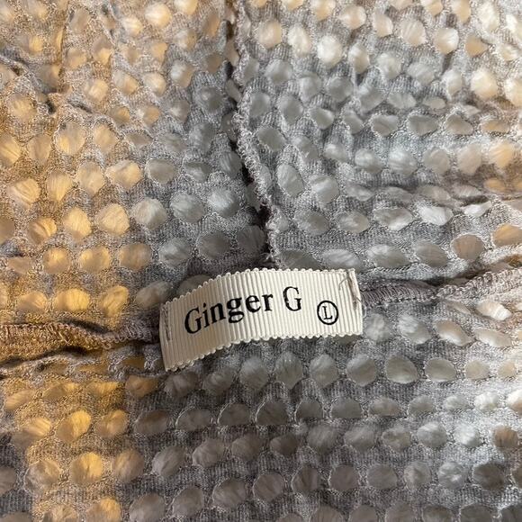 GINGER G‎ Mesh Grey Large Hooded Hoody Longsleeve Pullover Sweater Alt Goth Rave - Picture 2 of 3